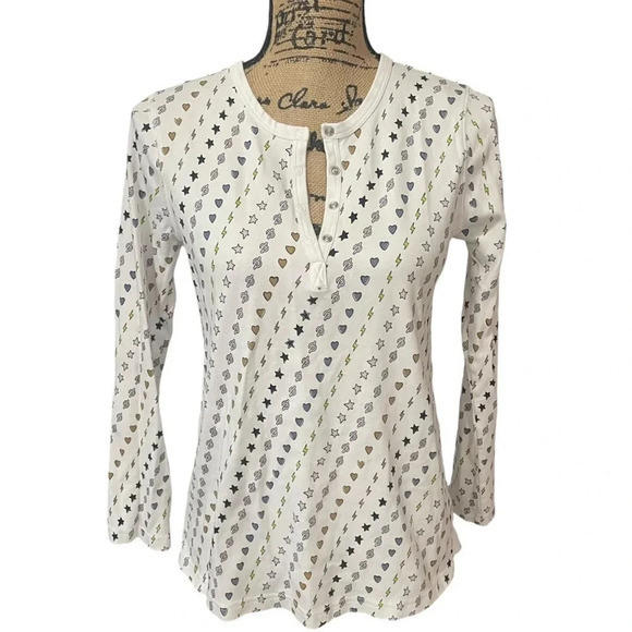Roller Rabbit Other - Roller Rabbit X Peloton Long Sleeve Pajama Top Size Small White